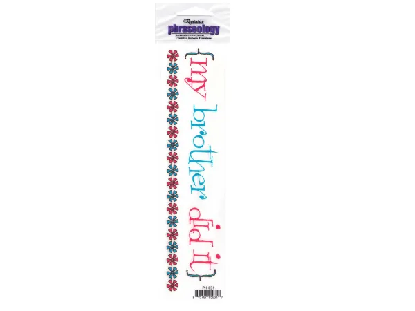 Bulk Buys CN846 — My Brother Did It Creative Rub-On Transfer
