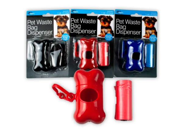 Bulk Buys DI538 — Bone-Shaped Pet Waste Bag Dispenser with 15 Bags
