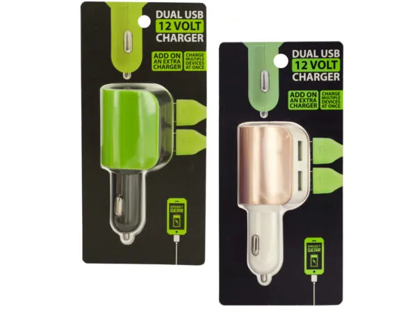 Bulk Buys EC061 — Dual USB 12 Volt Car Charger with Add-On Port