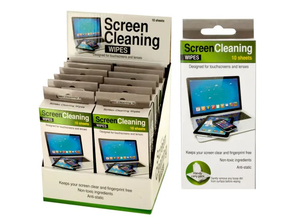 bulk buys EL084 - 10-Piece Anti-Static Screen Cleaning Wipes Display