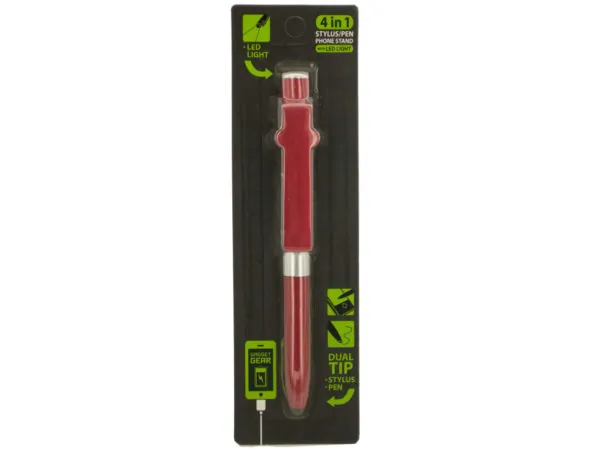 Bulk Buys EL998 — Versatile 4-in-1 LED Stylus Pen Stand