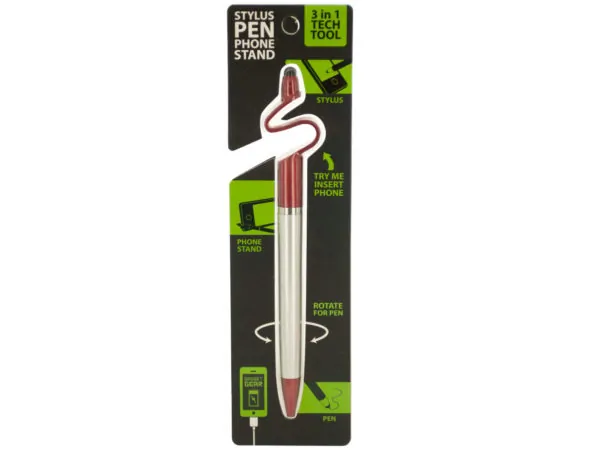 Bulk Buys EL999 — 3-in-1 Stylus Pen and Phone Stand Tech Tool