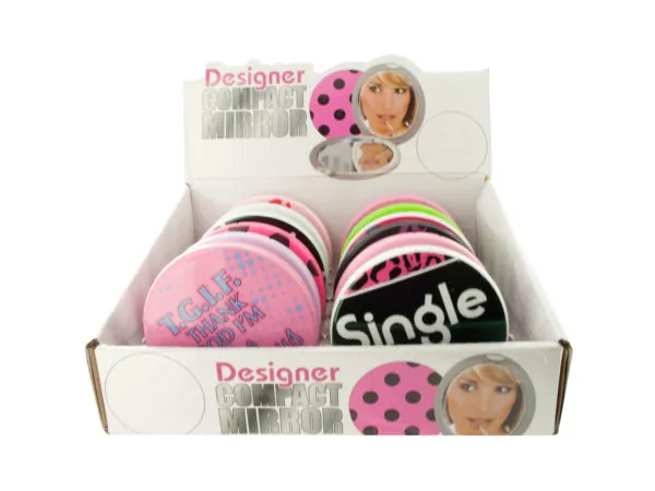 Bulk Buys EN074 — Fashionable Compact Mirror Display for On-the-Go Touch-Ups