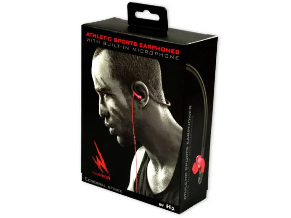 bulk buys EN191 - iHip Warrior BlackRed Sports Earphones with Mic