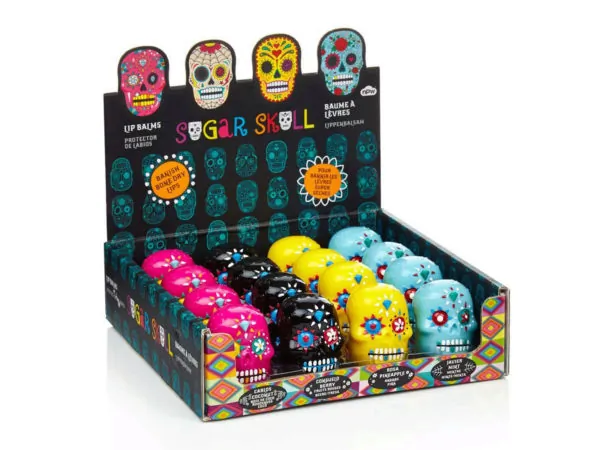 Bulk Buys FB392 — Sugar Skull Lip Balm - 16 Count Display