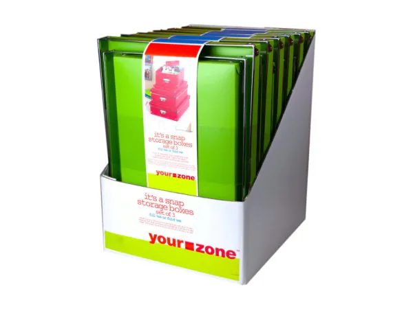 Bulk Buys FD141 — Versatile Green Collapsicle Storage Box Set - 3 Pieces