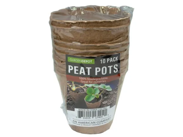 garden depot GC742 — Eco-Friendly Biodegradable Peat Pot Set - 10 Count