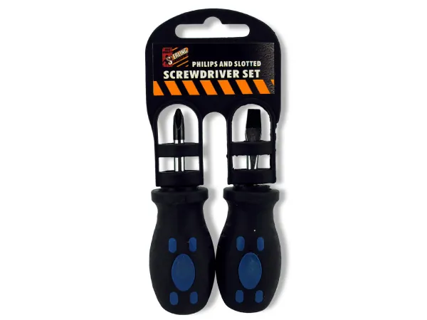 Bulk Buys GC795 — Compact Stubby Screwdriver Set - Philips & Slotted