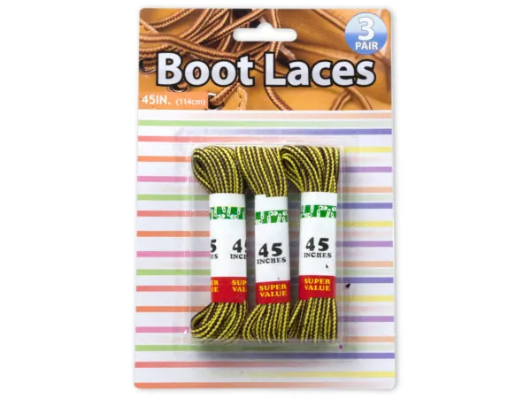 bulk buys GL143 - High-Quality Nylon Boot Laces - 3 Pairs