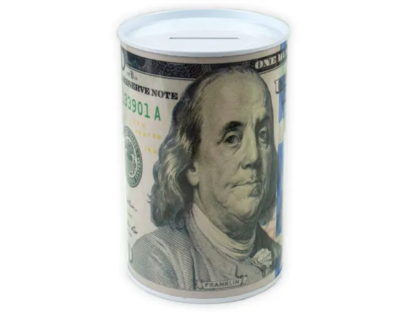 Bulk Buys GM005 — 100 Dollar Bill Tin Money Bank
