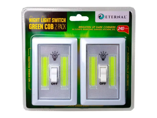 bulk buys GL986 - Eternal 2 Pack Green COB Night Light Switches