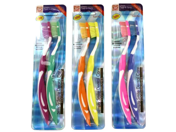 Bulk Buys GM706 — Medium Bristle Toothbrushes Set