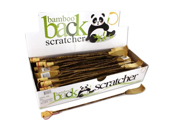 Bulk Buys GP066 — Natural Bamboo Back Scratcher with Countertop Display