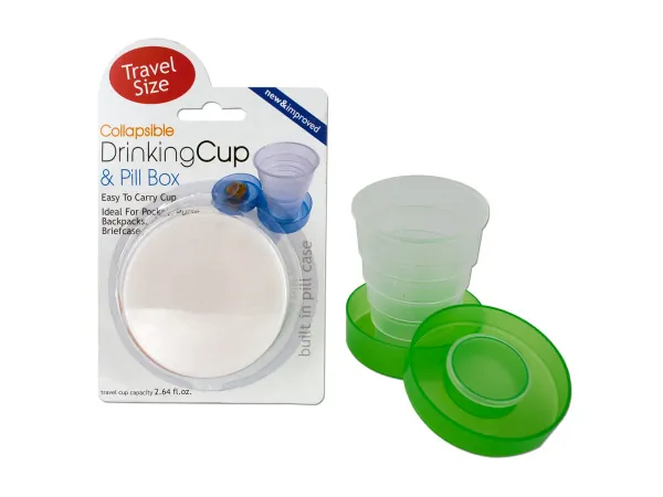 Bulk Buys GR031 — Collapsible Drinking Cup & Pill Box