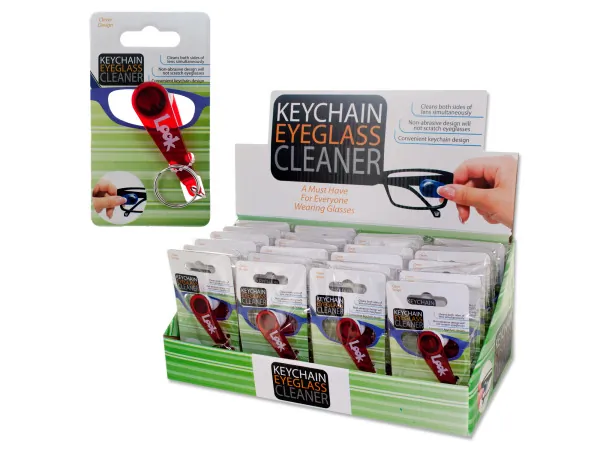 Bulk Buys GM813 — Portable Eyeglass Cleaner with Keychain Display