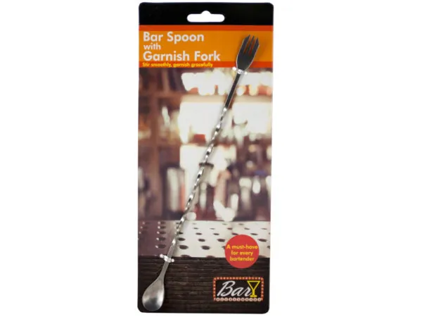 Bulk Buys GR154 — Bar Spoon with Garnish Fork