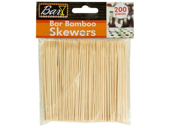 Bulk Buys GR150 — Premium 200-Piece Bamboo Skewers for Appetizers & Cocktails