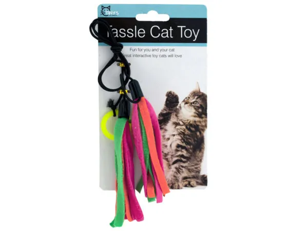 Bulk Buys GR164 — Colorful Fleece Tassel Cat Toy for Interactive Play