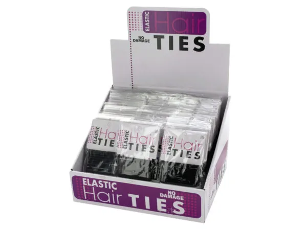 Bulk Buys GR181 — Stylish Black & White Elastic Hair Ties - 60 Piece Display