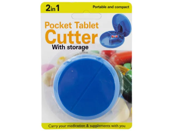 Bulk Buys GR202 — 2 in 1 Pocket Tablet Cutter with Storage