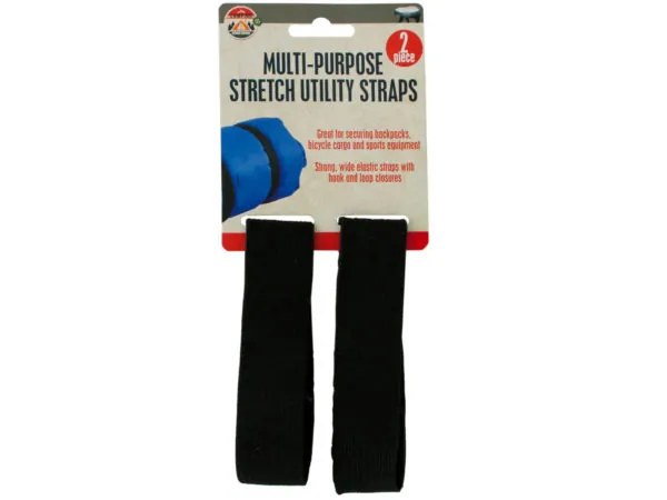 Bulk Buys GR221 — Versatile Elastic Utility Straps - 2 Pack Set