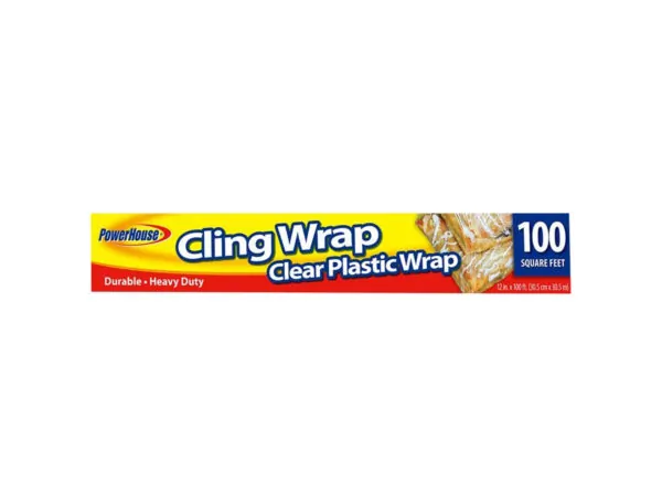 bulk buys GX139 - Durable Clear Food Wrap with Cutter - 12 x 100 Roll