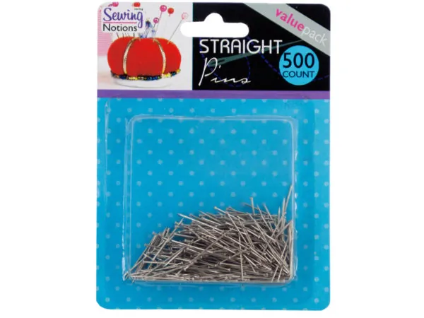 STERLING HB063 - 500-Count Silver Straight Pins - Essential Sewing Supplies