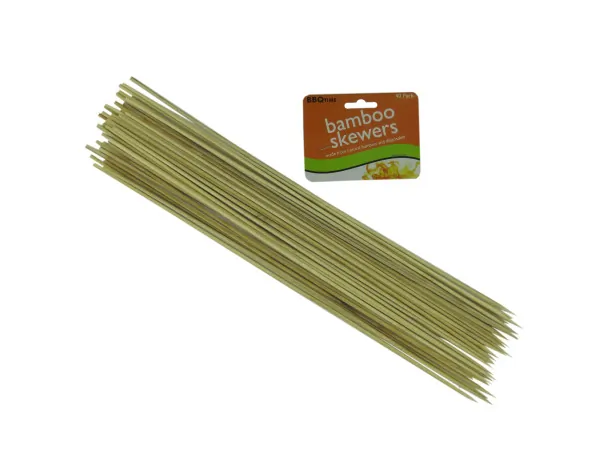 bar b q time HB207 — Extra Long Natural Bamboo Skewers - 40 Pack