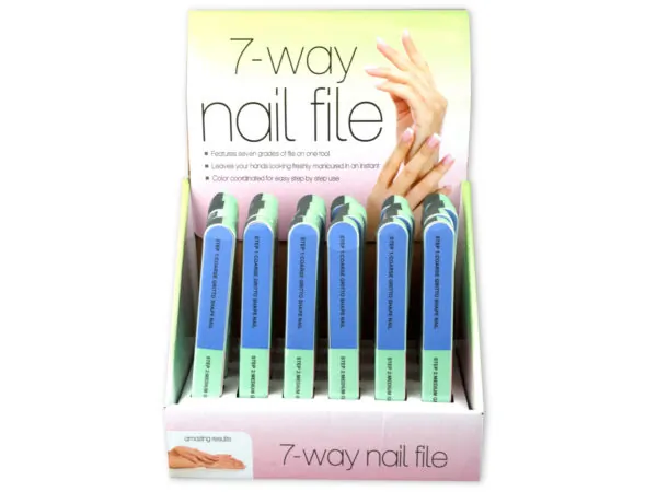 Bulk Buys HB232 — Multifunctional 7-Way Nail File Display Set