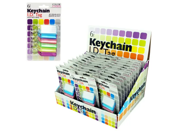 Bulk Buys HB527 — Color Coded Key Chain ID Tags Countertop Display