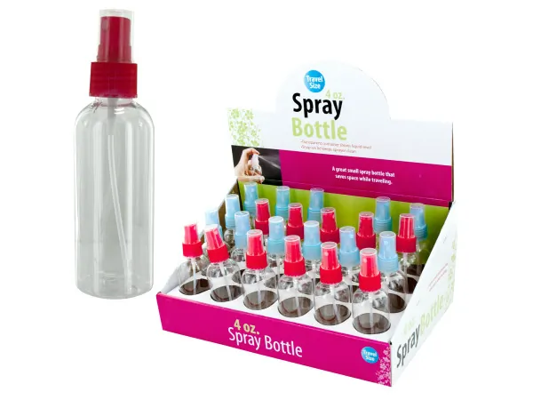 Bulk Buys HB866 — 4 oz. Travel Spray Bottle Display - Assorted Colors