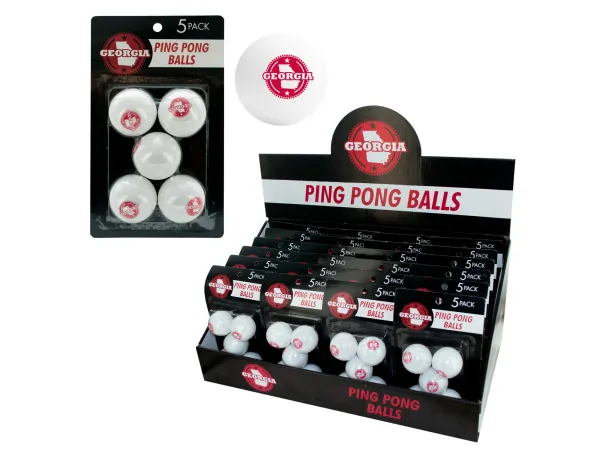 bulk buys HB923 - Georgia Stamped Ping Pong Balls - 24 Packs Display