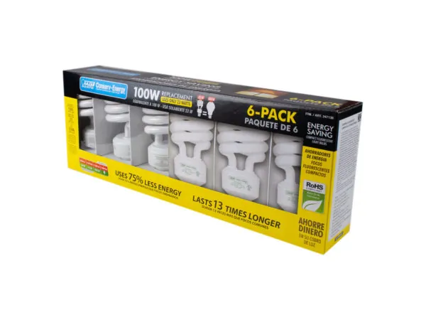 Bulk Buys HD083 — Feit Electric 6-Pack Energy-Efficient CFL Bulbs