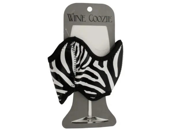 Bulk Buys HG888 — Stylish Zebra Print Wine Glass Coozie