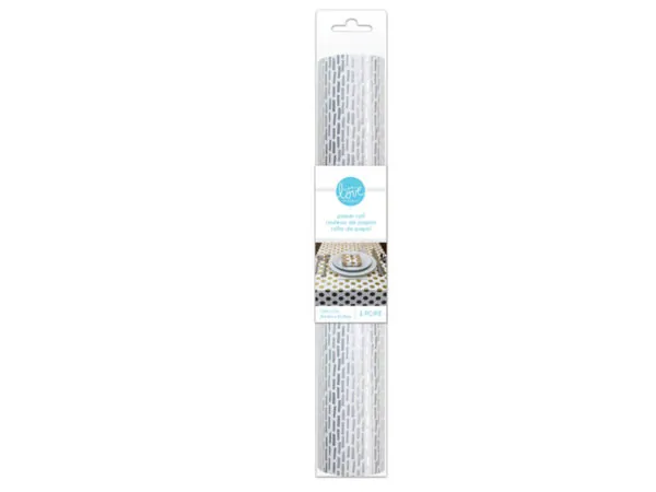 bulk buys HH721 - Elegant White & Silver Decorative Paper Roll - 120 x 12