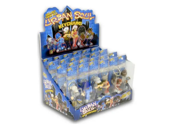 Bulk Buys HH903 — Urban Soul Keychain Display - Assorted Styles (24 Pack)