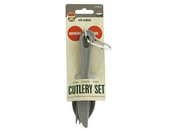 Bulk Buys HI006 — Camping Cutlery Set with Carabiner