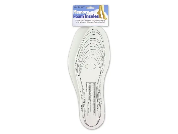 Bulk Buys HR111 — Comfort Fit Memory Foam Insoles for Ultimate Support