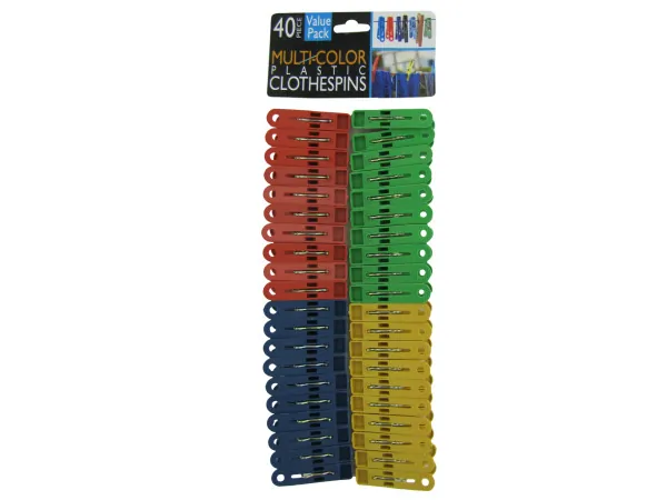 Bulk Buys HO001 — Multi-Colored Plastic Clothespins
