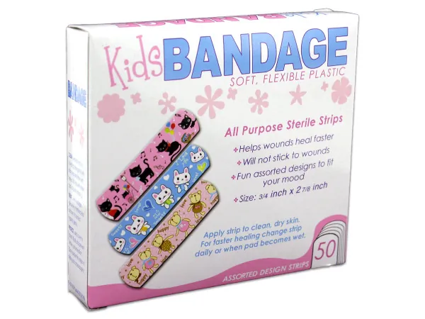 Bulk Buys HT820 — Colorful Kids Bandages - Assorted Fun Designs