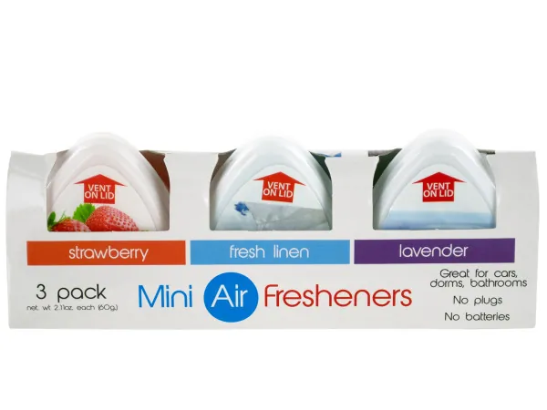 Bulk Buys HW841 — Scented Mini Gel Air Fresheners - Set of 3