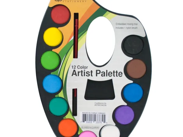 Bulk Buys HW669 — Watercolor Paint Artist Palette with Mixing Tray