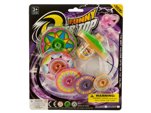 Bulk Buys KA273 — Super Spinning Top Toy with Extra Colorful Discs