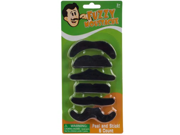 bulk buys KA311 - Kids Self-Adhesive Fuzzy Mustache Set - 6 Styles