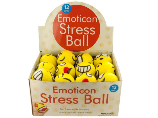 Bulk Buys KM002 — Emoticon Stress Ball Assortment for Stress Relief