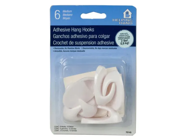 bulk buys KL644 - Helping Hands 6 Medium Adhesive Hang Hooks