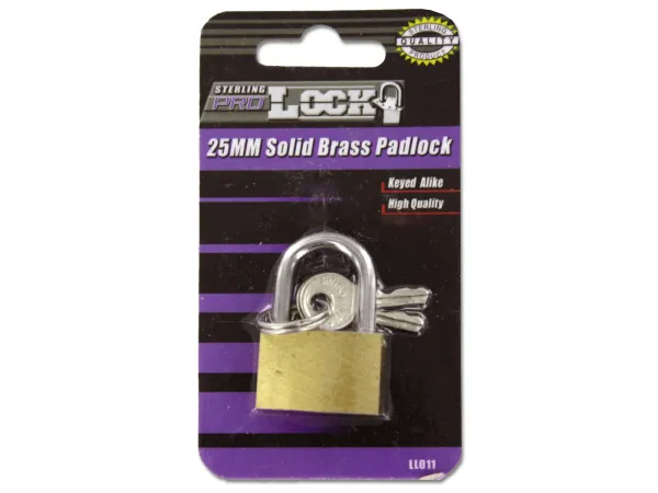 STERLING LL011 — Gold Tone Locking Padlock with Two Keys