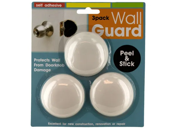 Bulk Buys MT247 — Self-Adhesive Doorknob Wall Guards - Set of 3