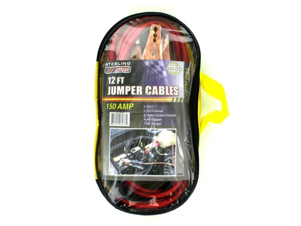 STERLING OA187 — Heavy-Duty 12' Battery Jumper Cable Set with Clamps