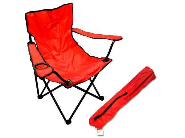 bulk buys OA196 - Compact Portable Folding Chair with Cup Holder